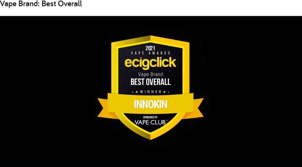 INNOKIN新宜康拿下Ecigclick年度最佳品牌
