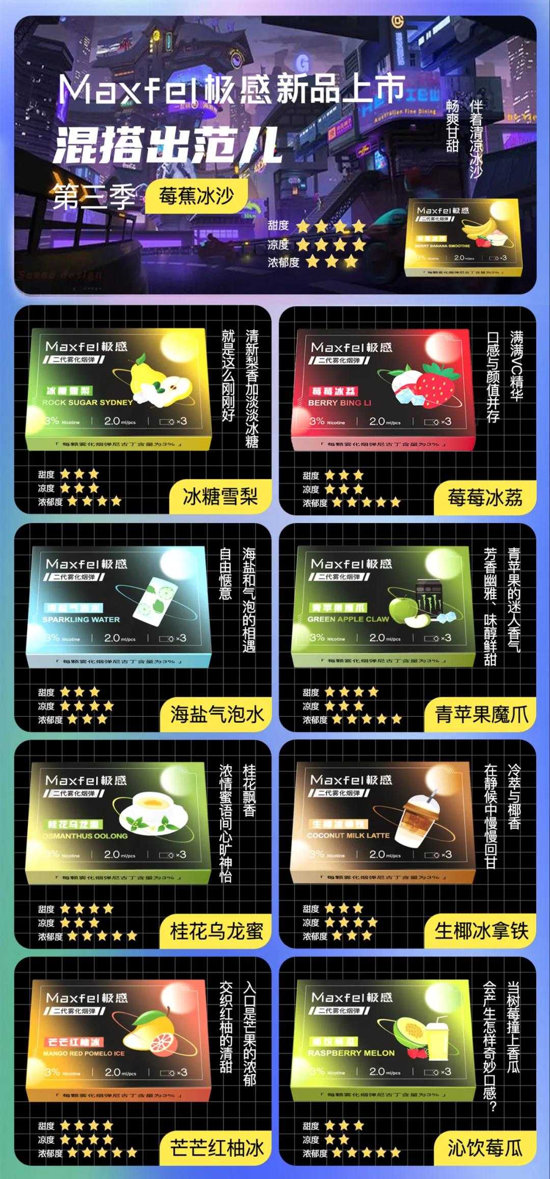 Maxfel极感电子烟发布多款重磅新品