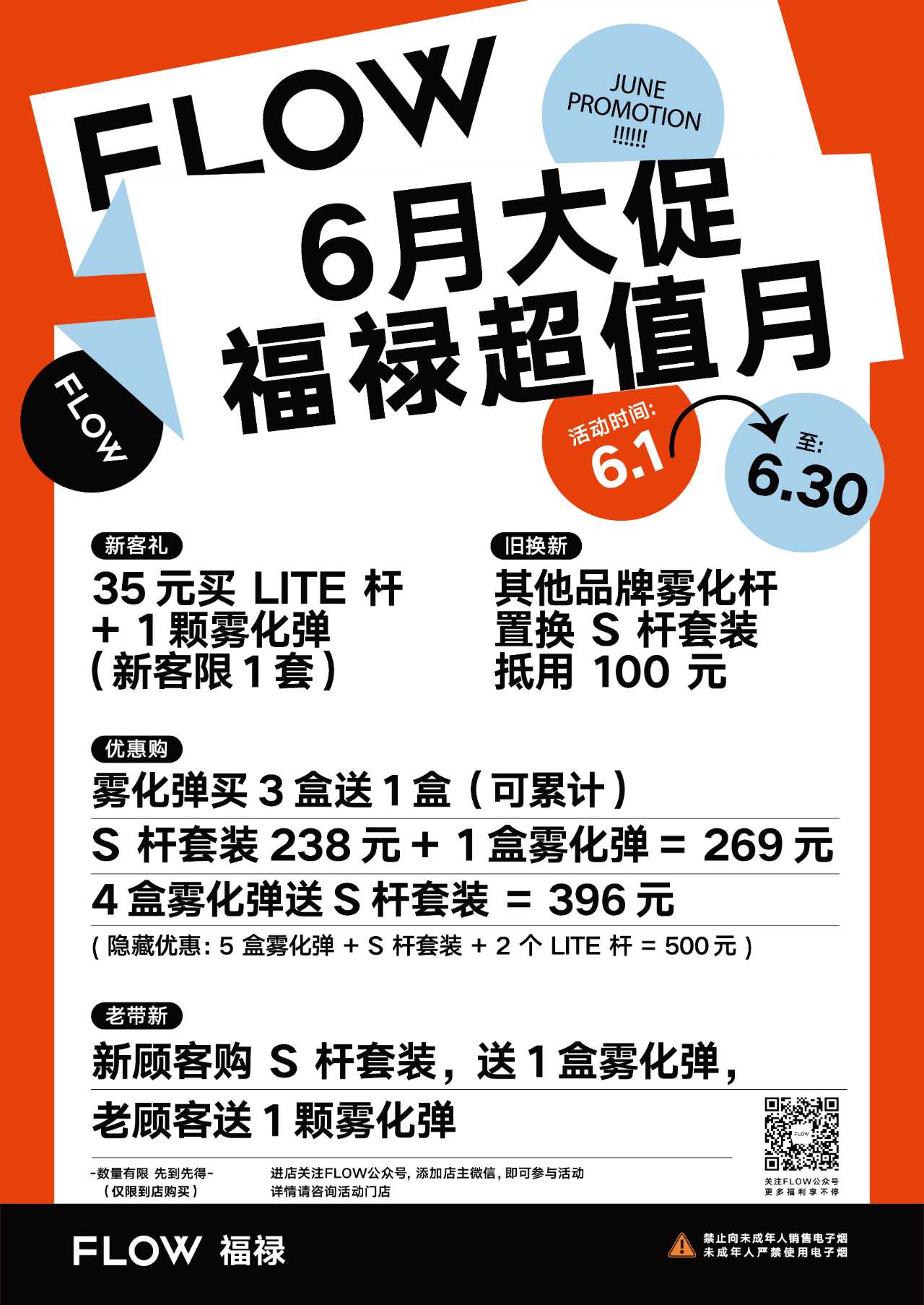 FLOW福禄电子烟6月大促活动开启
