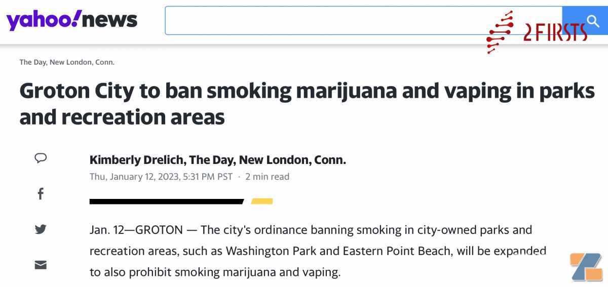 美国格罗顿市公园和娱乐区将禁止大麻和电子烟