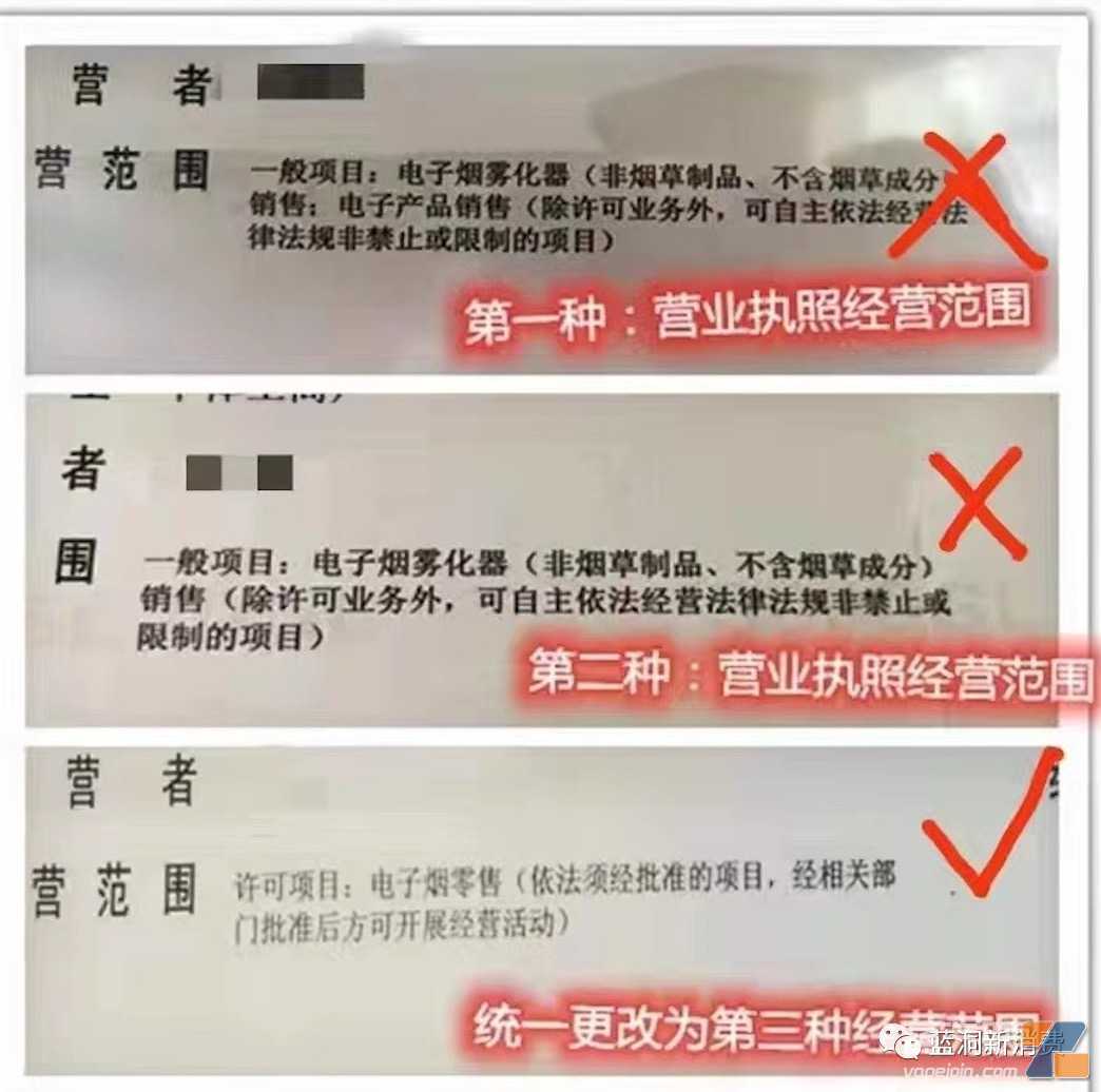 店主必看：拿到证的门头能使用电子烟字样，不排他销售收到整改书，但店名和营业执照名称要一致是违规