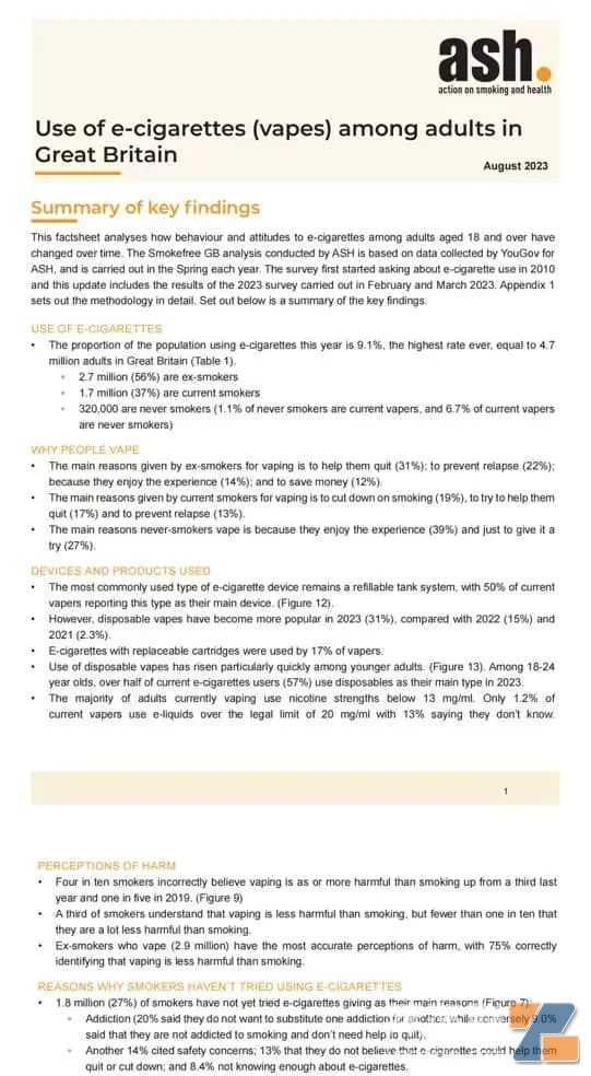英国市场最新数据:电子烟民470万,31%使用一次性